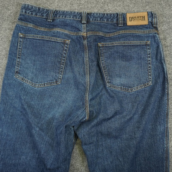 Duluth Trading Ballroom Flex Jeans Mens 38x32 Blue Straight Leg Stretch Denim - Picture 11 of 13